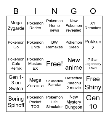 Pokemon Day 2025 Bingo Card