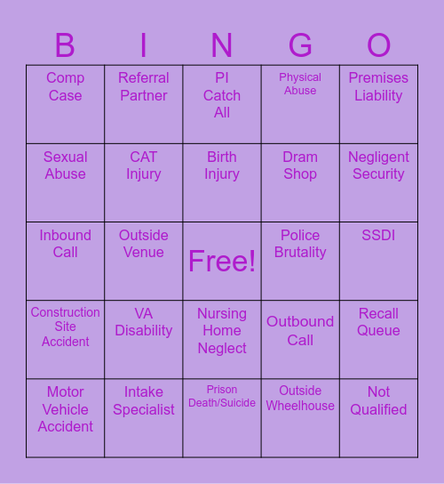 Headset Hustlas Bingo Card