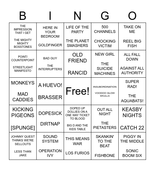 SF SKA ROUND Bingo Card