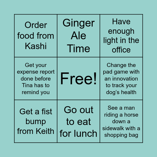 Pet Life Unlimited Bingo Card