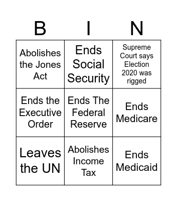 Fine, Trump's Second Term was Good Bingo Card