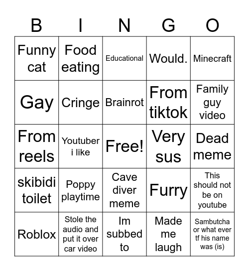 Umm Bingo Card