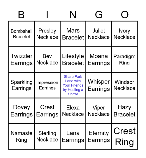 BLINGO BINGO!!! Bingo Card
