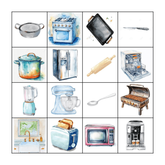 En la cocina Bingo Card