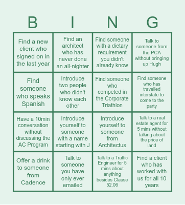 pU Anniversary Bingo Card