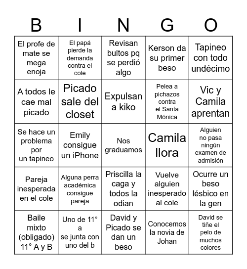Undécimo Bingo Card