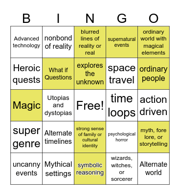 Updated Card Bingo Card