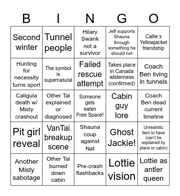 Yellowjackets Bingo Card