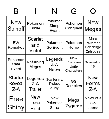 Pokemon Day 2025 Bingo Card