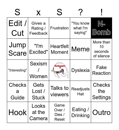 SXS v3 Bingo Card