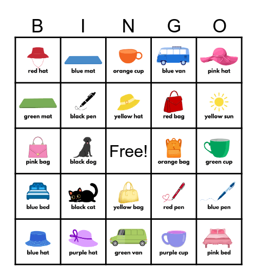 COLORS Bingo Card