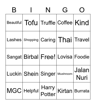 Gun’s Birthday Breakfast Bingo Card