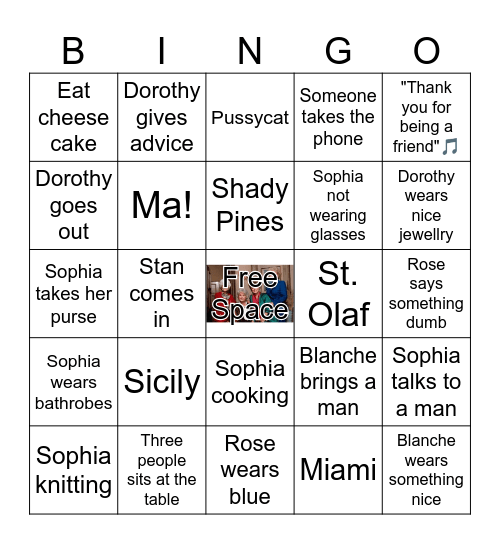 Golden Girls Bingo Card