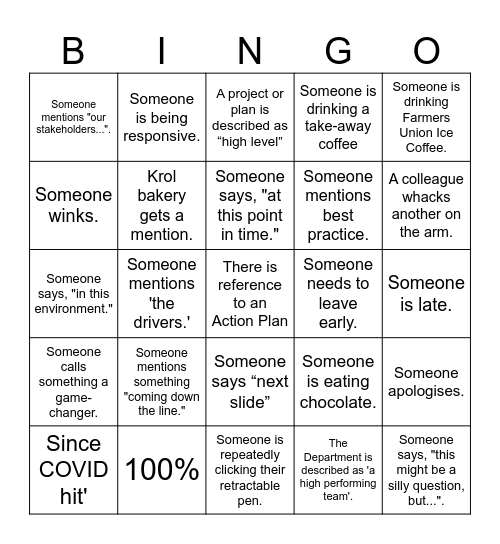 Community Development Department Planning Day BINGO! Bingo Card