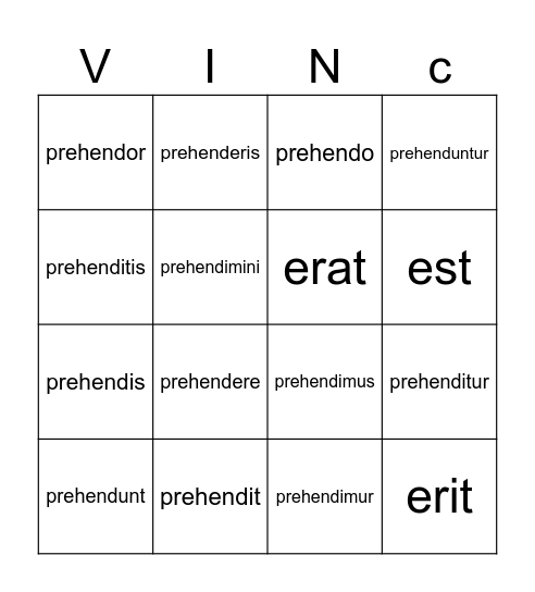 Passive Voice - 12 Tables Bingo Card
