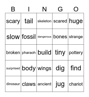 Unit 5 Review Vocabulary Bingo Card