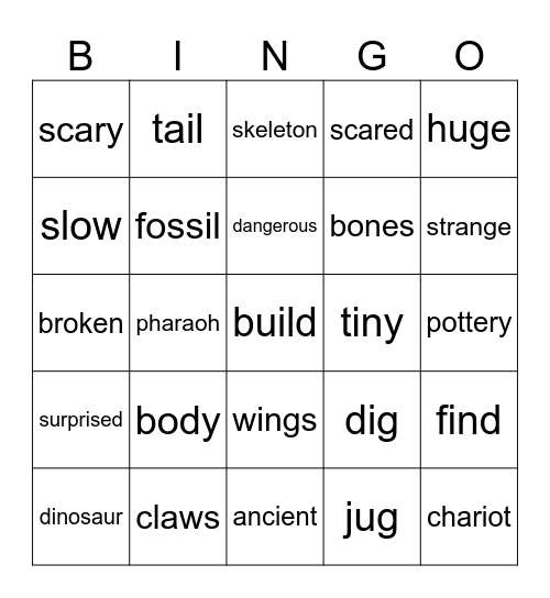 Unit 5 Review Vocabulary Bingo Card