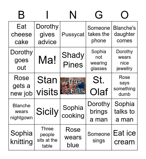 Golden Girls Bingo Card