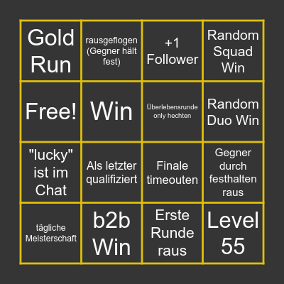 Fall Guys Bingo Card