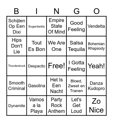 Bingo musical Bingo Card