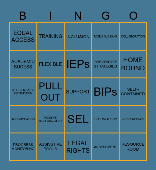 EdStrategies Bingo Card