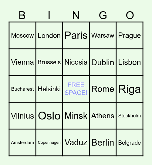 GEOGRAPHY UNIT Bingo Card