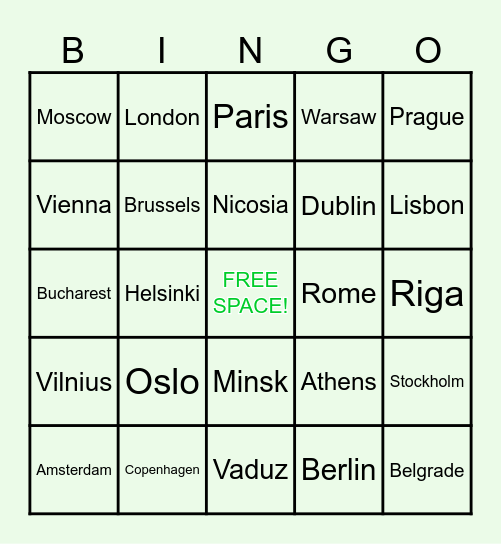 GEOGRAPHY UNIT Bingo Card
