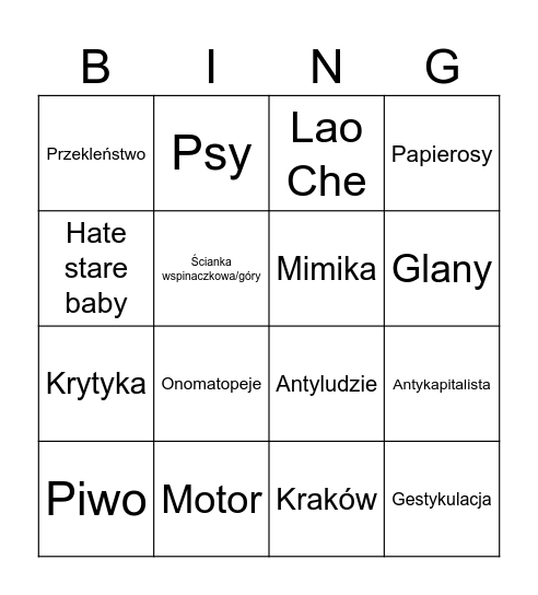 Robert Piechowicz Bingo Card