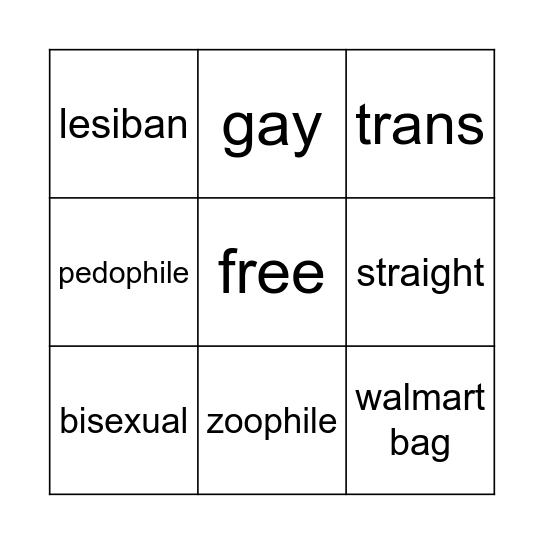 70lastchance's sexuallity bingo Card