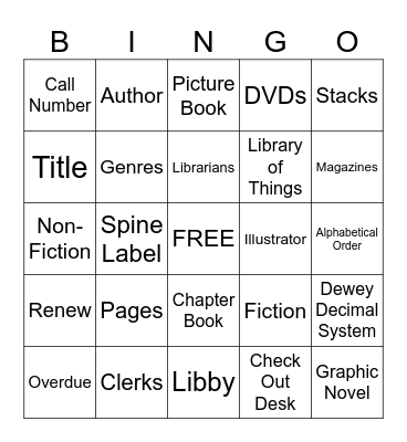 LIBRARY Bingo Card
