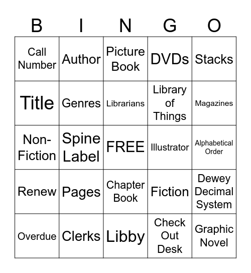 LIBRARY Bingo Card