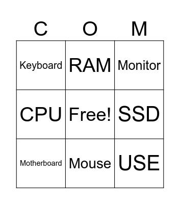 computer Bingo Card