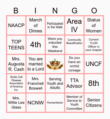 TLOD WHITE DAY PARTY BINGO Card