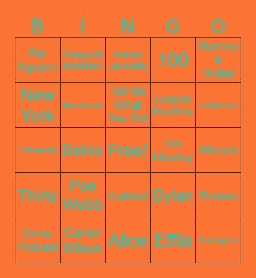 Book Club Bingo Card