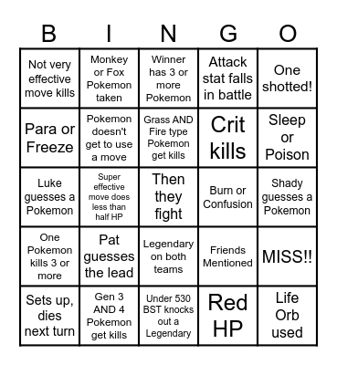 Then we fight bingo Shady Origins Bingo Card