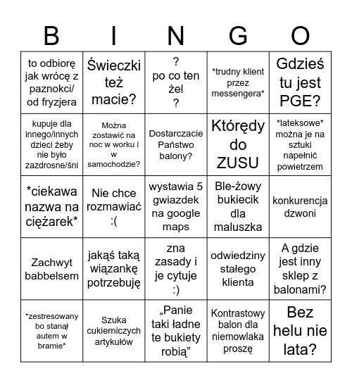 BALONOWE BINGO Card