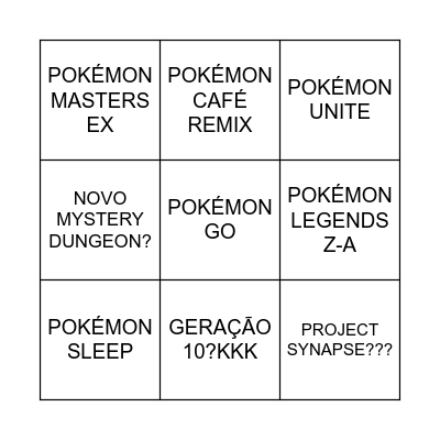 POKEMON PRESENTS 2025(FEV) Bingo Card