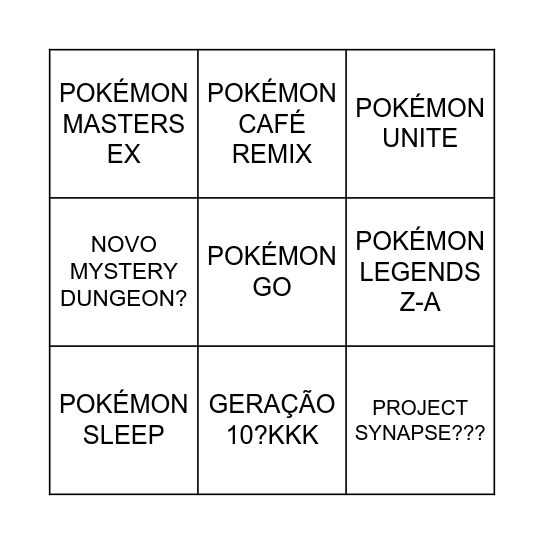 POKEMON PRESENTS 2025(FEV) Bingo Card