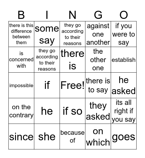 SHAS MILIM WORDS 1-30 Bingo Card