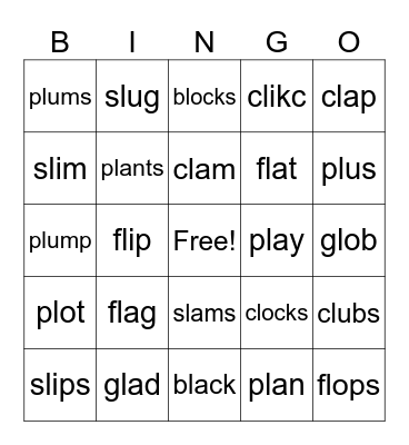 L blends Bingo Card