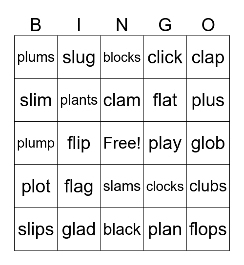 L blends Bingo Card
