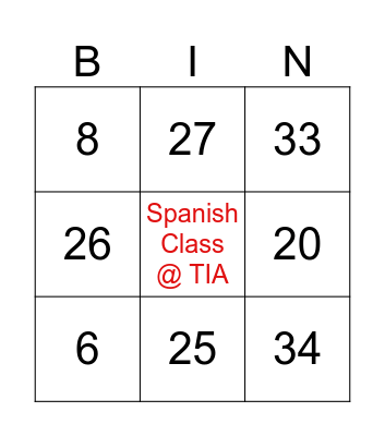 Numeros 0-1 Bingo Card