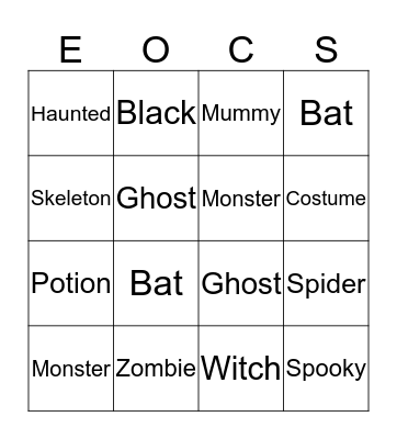 Envision Halloween Bingo Card