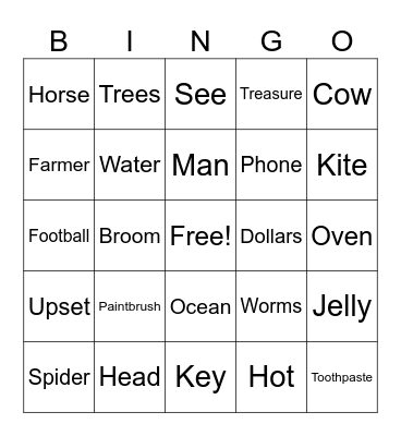 Absurdities Bingo Card