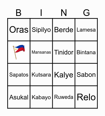 Tagalog Bingo Card