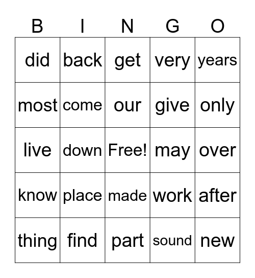 MCW 7-8 Bingo Card