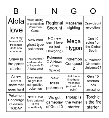 Stretch goals Bingo Card