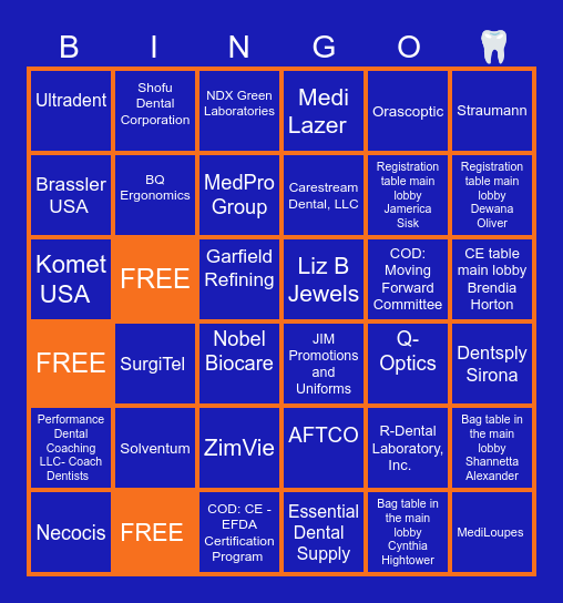 William F. Slagle Vendo Bingo Card