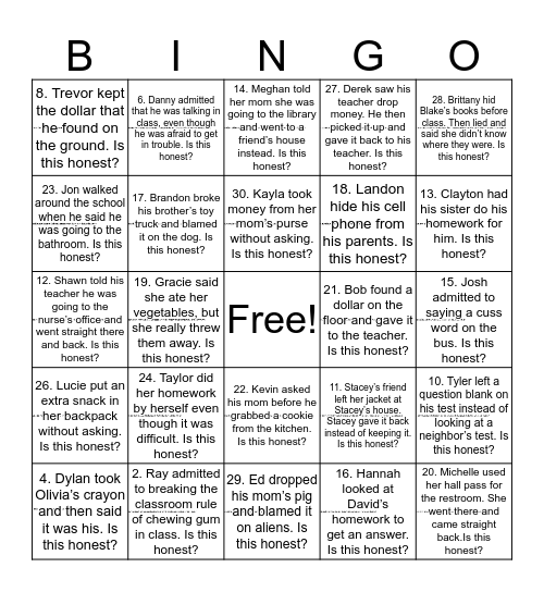 IS THIS HONEST?! Bingo Card