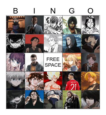 Favorite Character Bingo Card